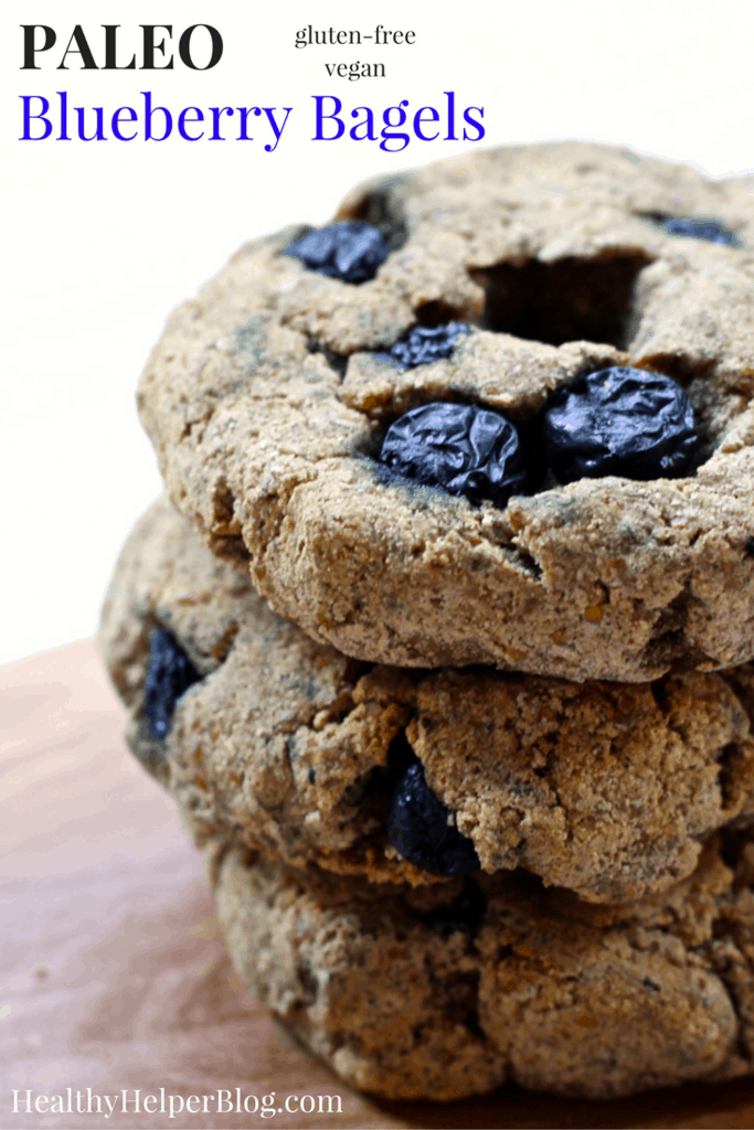 Paleo Wild Blueberry Bagels [vegan + grainfree] • Healthy Helper