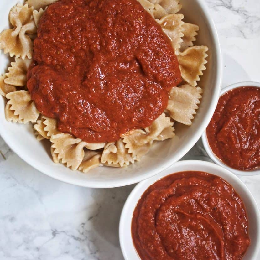 Creamy Tomato Avocado Pasta Sauce [raw +vegan] • Healthy Helper