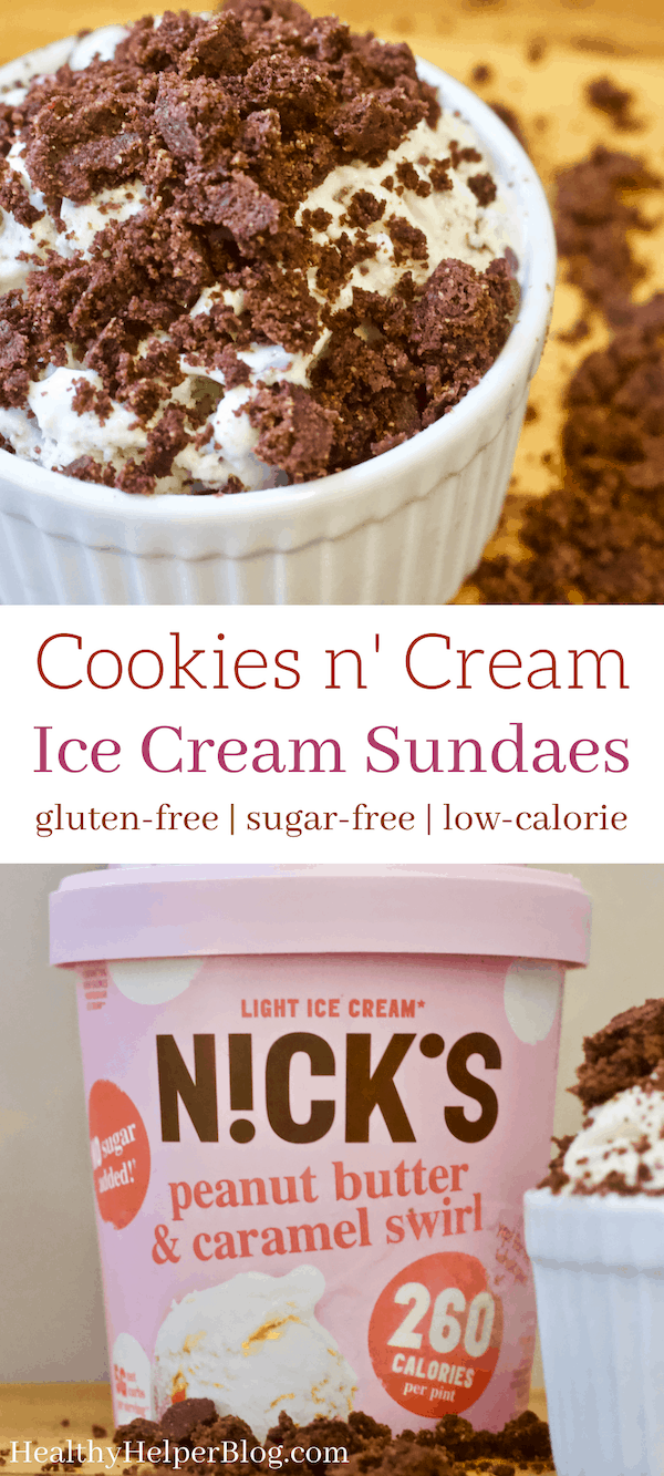 Healthy Cookies n' Cream Ice Cream Sundaes GlutenFree + SugarFree